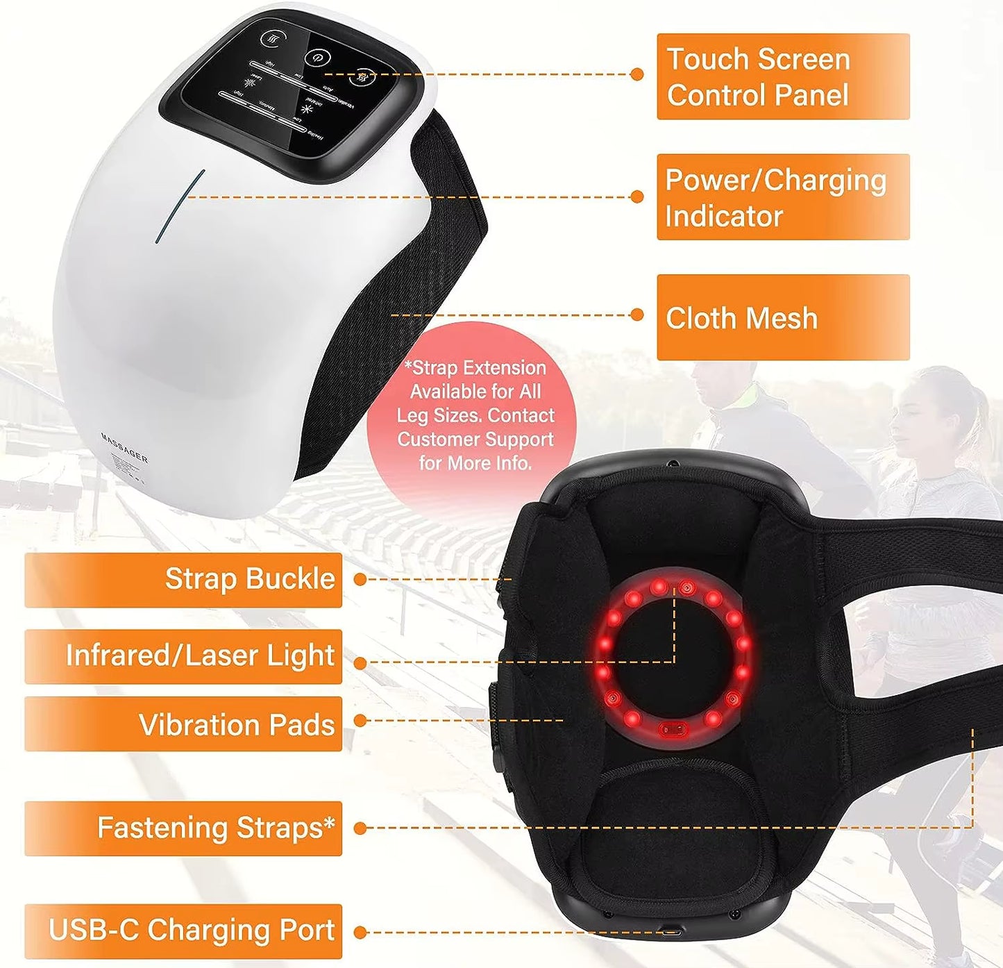 Multifuctional Wireless Knee Massager Vibration Knee Massage Machine Elbow Shoulder Joint Knee Body Care Massage Instrument